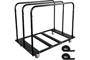 Eastrexon Folding Table Cart, 45.6" x 29" x 36.2" Drywall Cart w/PU Swivel Wheels, Heavy-Duty Table Dolly w/ 1800 LBS & 10 Table Capacity for Party Events, Hotel Furniture, Factories, Warehouses