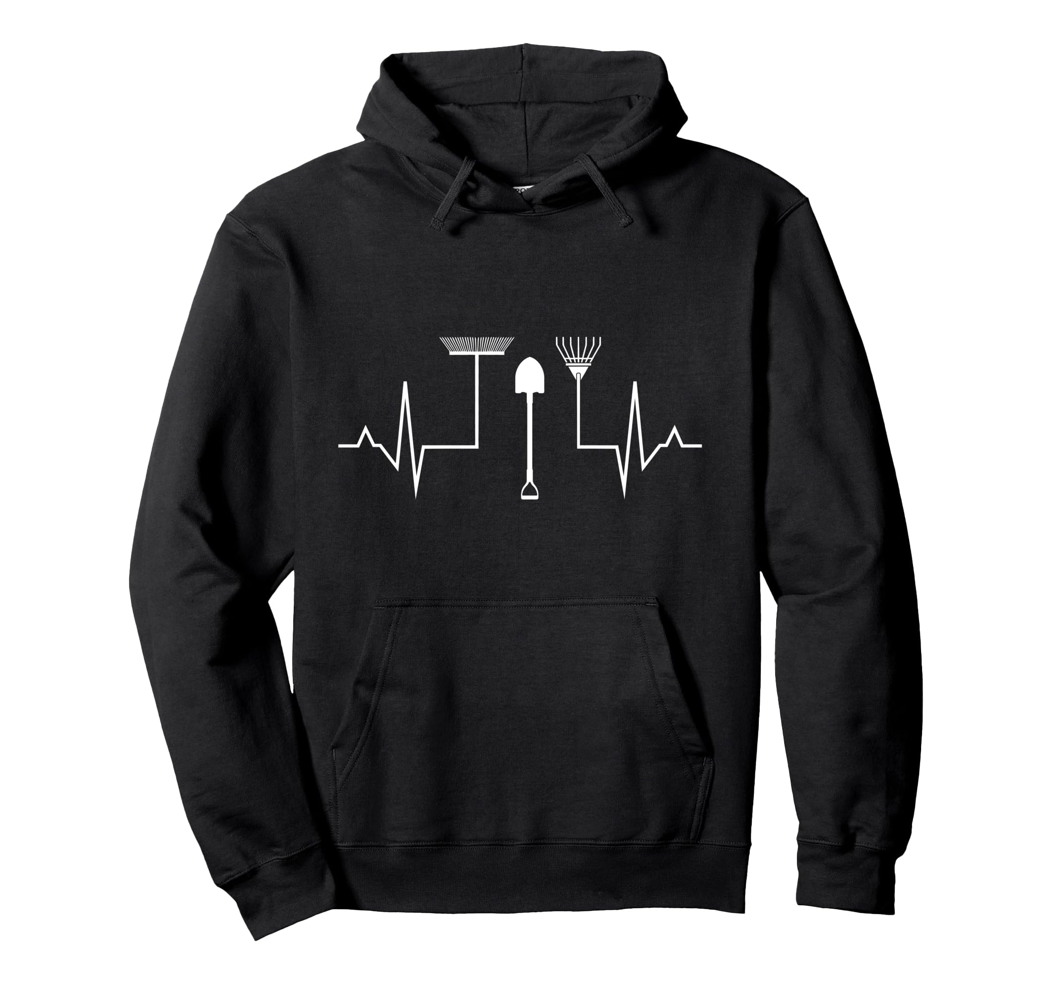 garden heartbeat ECG garden tool gardener allotment garden Pullover Hoodie