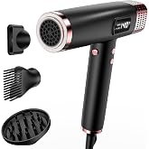 MESCOMB Travel Hair Dryer with Diffuser, 1875W Dual Voltage Ionic - Fast Drying &amp; Frizz Control for Thick/Curly Hair, Lightweight Low Noise for Hotels/Apartments/Home Use, Worldwide Travel (110-240V)