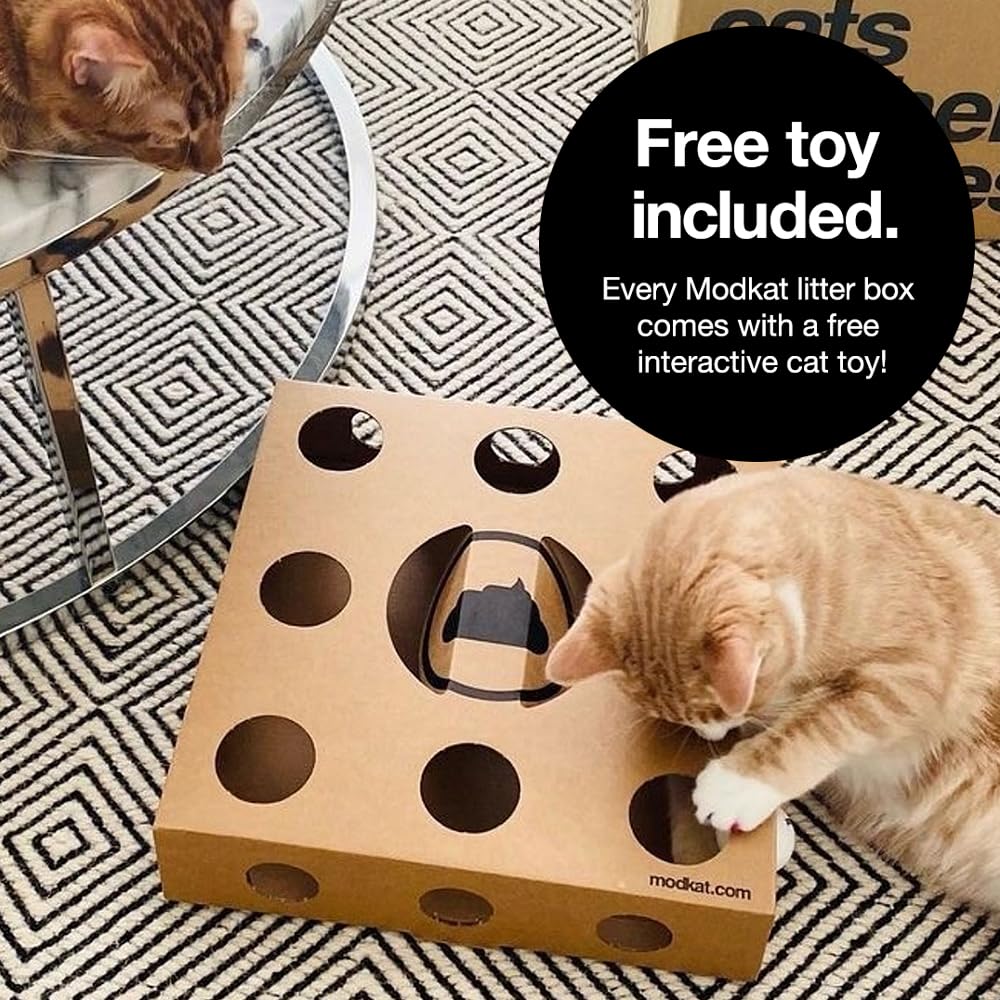 Modkat Flip Litter Box Includes Scoop and Reusable Liner (White