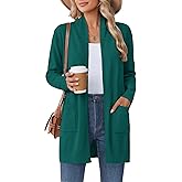 Zeagoo Women Long Cardigan Sweaters Lightweight Open Front Duster Knit Fashion Sweater Coats Trendy Cardigans with Pocket