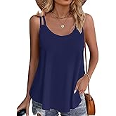 KevaMolly Summer Flowy Tank Tops for Women 2026 Spaghetti Strap Loose Fit Camisole Scoop Neck Casual Sleeveless Shirts