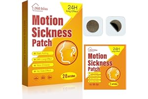 TIAVIKA Motion Sickness Patches for Cruise,Car,Bus,Ships,Airplane,Park Rides - Non-Drowsy - Travel Essentials for Adults and Kids (28 Count (Pack of 1))