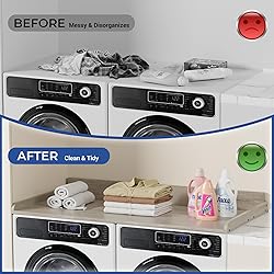 COOLBEBE Washer and Dryer Countertop, Wood Laundry