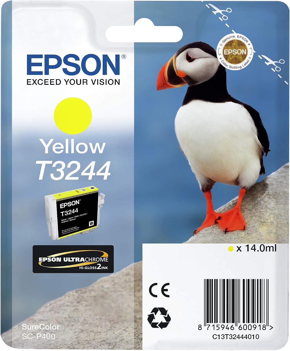 Epson C13T32444010 Yellow Ink Cartridge for Sure Colour SC-P400 Printer 14ml