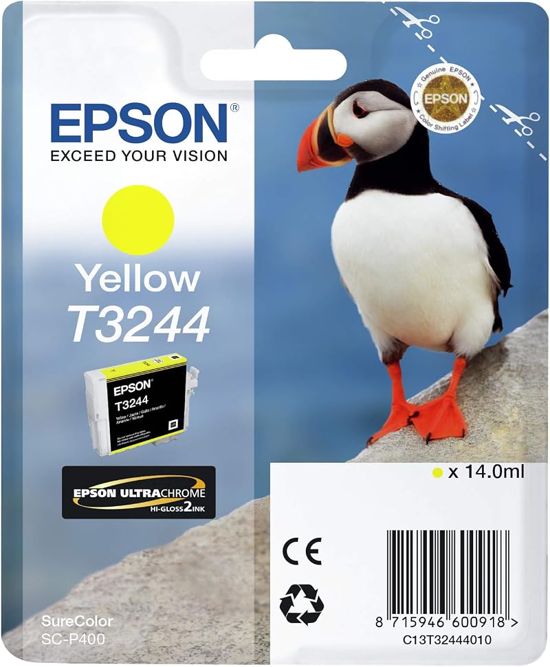 Epson C13T32444010 Yellow Ink Cartridge for Sure Colour SC-P400 Printer 14ml