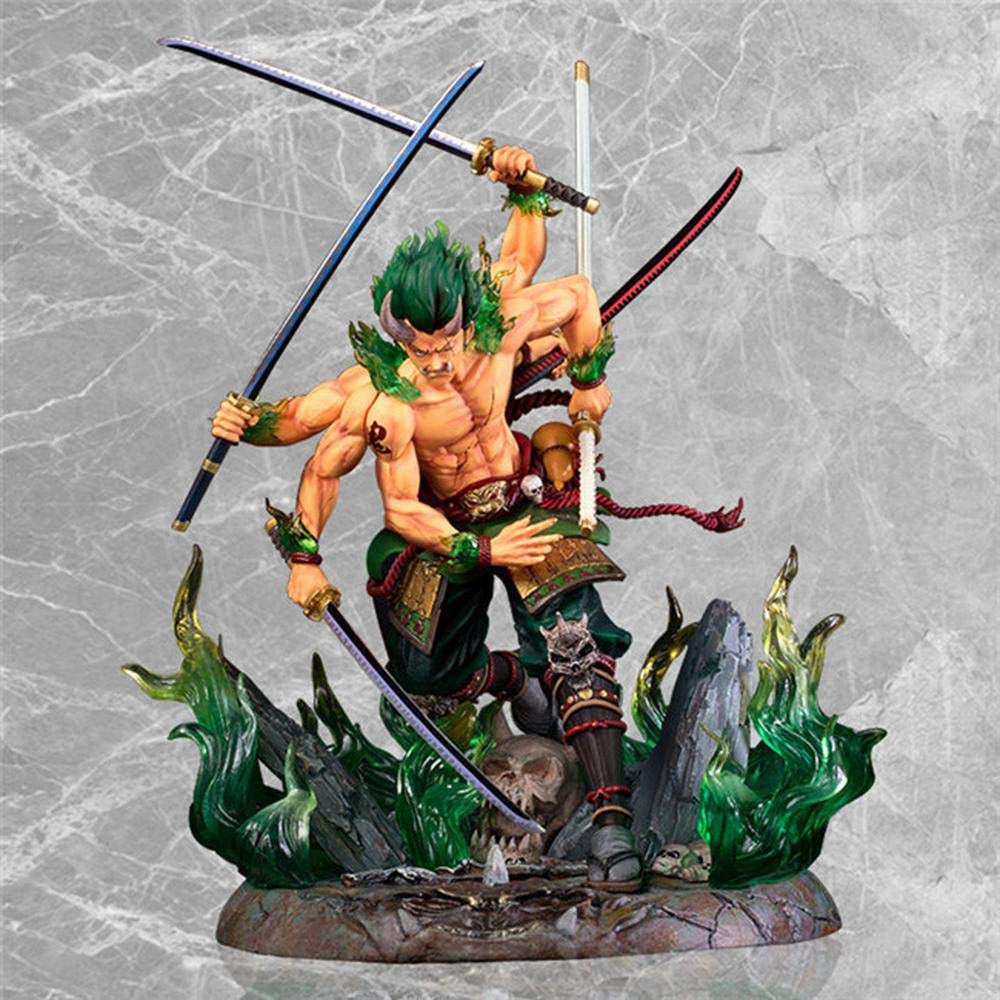 BHNACM ONE PIECE Ghost Night Roronoa Zoro Scene Ghost Spider Statue Action Figure Animated Character Model