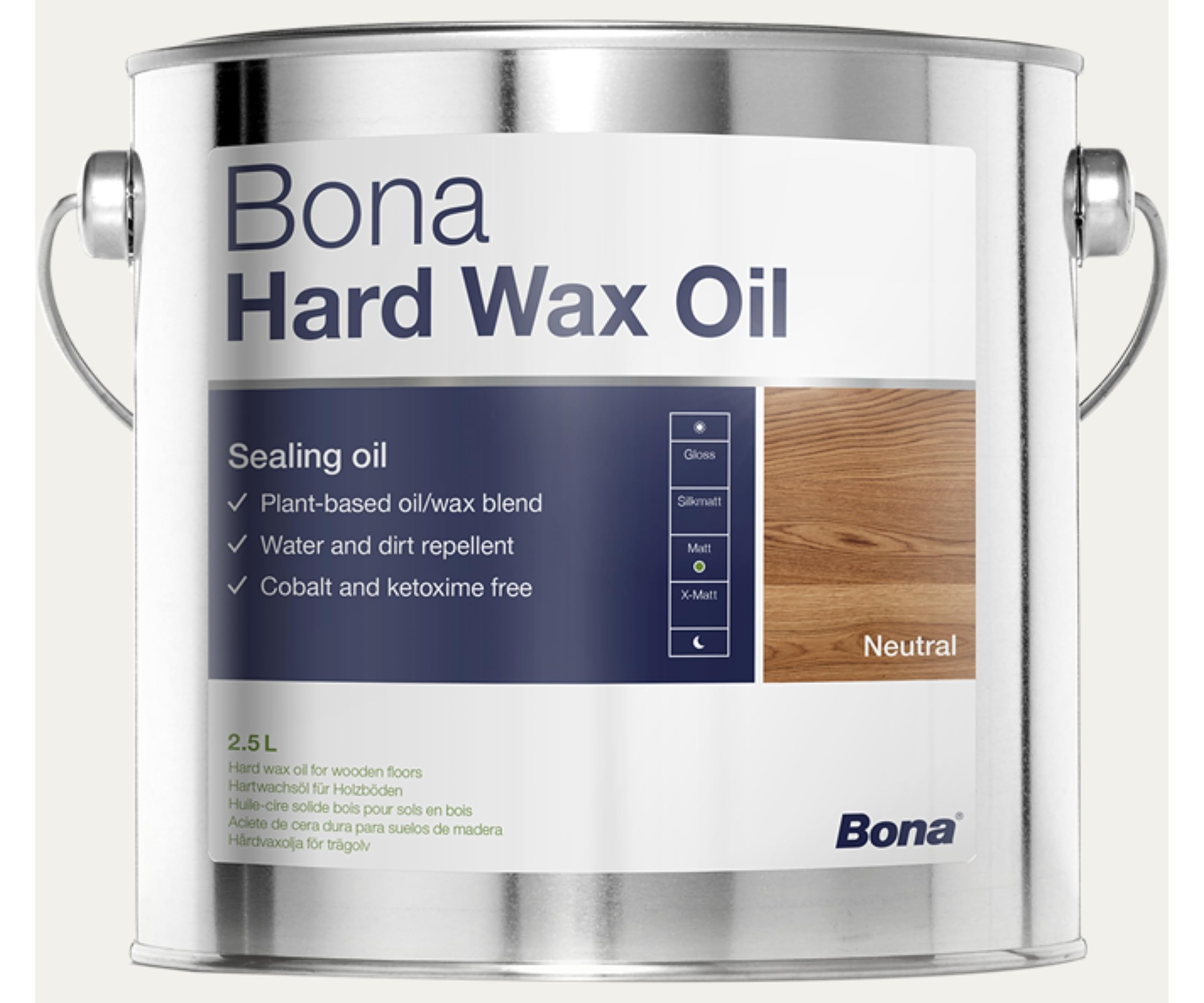 Bona Hard Wax Oil 2.5 L Extra Matt Wood Floor Oil- Prdt Code; AF390015001