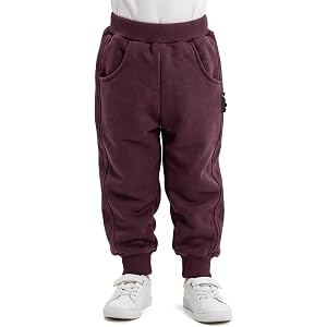 MINI PANDA Winter Fleece Jogger Pants, Suitable for Toddlers and Little Kids