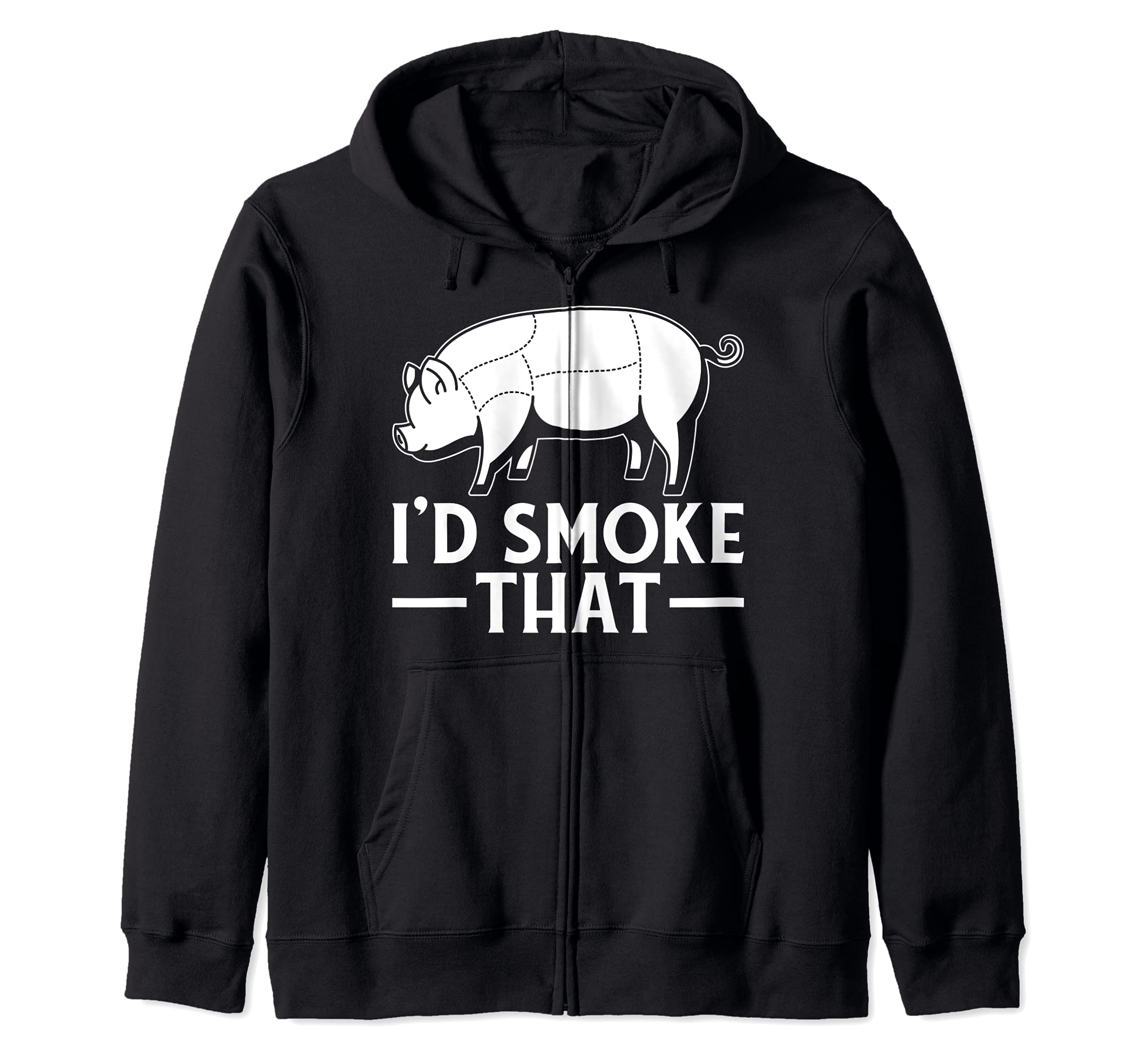 Id Smoke That Funny Grillmaster BBQ Chef Grilling Barbecue Zip Hoodie