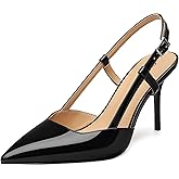 SKYSTERRY Slingback Heels for Women Closed Pointed Toe High Stiletto Heels Comfortable Sexy Party Prom Wedding Dress Pumps Shoes 3 Inch