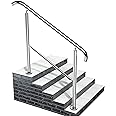Staircase Handrail Porch Deck Patio Railing for Outdoor and Indoor 330lbs Side Load Stairs Handrailings Stainless Steel Fits 1-5 Steps (Style 2)
