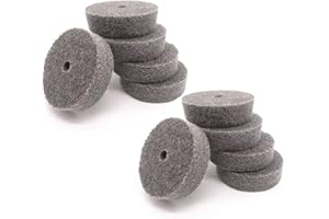 COMOK 10Pcs 75mm/3" Diameter Grit Nylon Fiber Polishing Buffing Wheel For Various Metal Parts (Dark Gray)