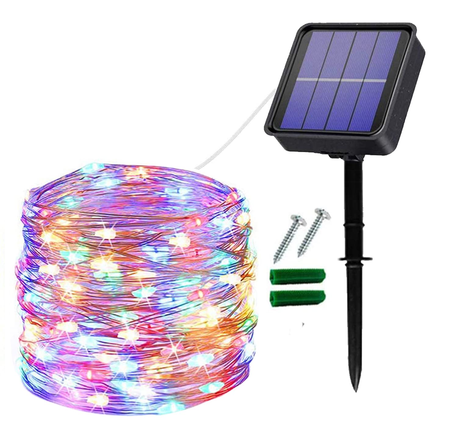 Useber Solar Lights 14M 120 LED, Silver Wire, Waterproof, Fairy for Outdoors:Trees,Home, Terraces,Parties, Weddings, Christmas (Colorful, 1 Pack)
