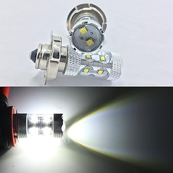 2x 12V P26 S P26S 50W CREE LED White Motorbike Motorcycle Headlight Car