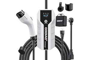 GODIAG Level 1+2 EV Charger - ETL Certified, 16Amp, 110V-240V, 20ft Cable, Portable Electric Car Charger for J1772 EVs with NEMA 6-20 & NEMA 5-15 Plug