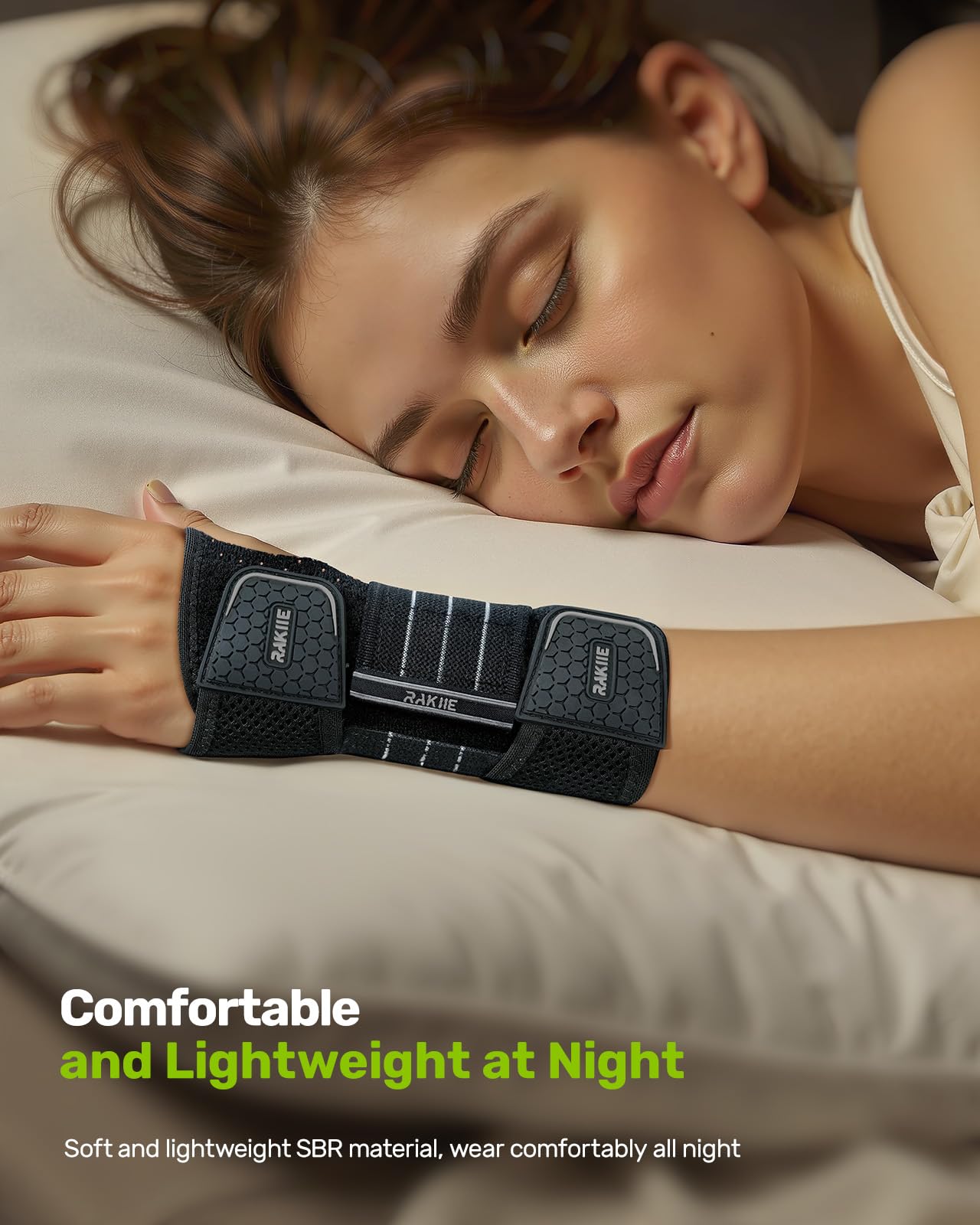 Carpal Tunnel Wrist Brace, Adjustable Night Wrist Support with 3 Metal Splints, Hand Brace for Men Women No Pressure on Thumb, Splint Stabilizer for Work, Arthritis (Right Hand, Gray, Medium)