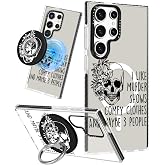 Lotadilo for Samsung Galaxy S24 Ultra Case for Women, Skull Skeleton | Compatible with Magsafe, Stand, Magnetic Ring Holder, Cute Girly Pattern, Phone Cover for Teen Girls, TPU Bumper Protection