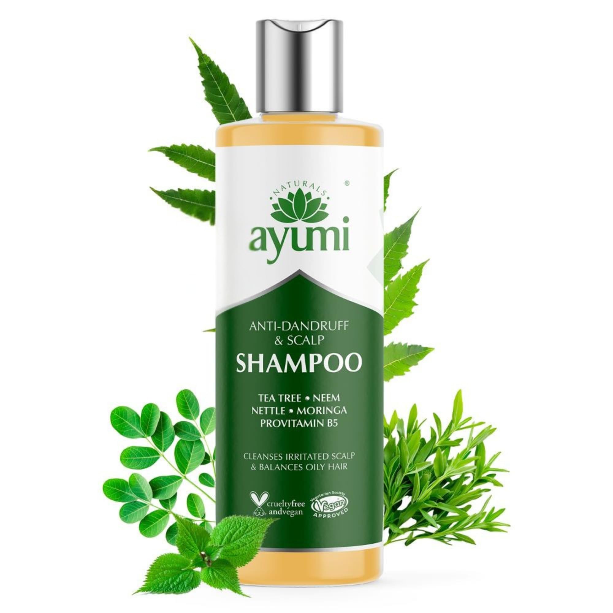 Ayumi Anti Dandruff Shampoo | Clarifying Shampoo for Oily Hair | NeemShampoo for Dandruff Treatment | Tea Tree Oil for Itchy Scalp | Anti-DandruffShampoo Men & Women | 250 ml