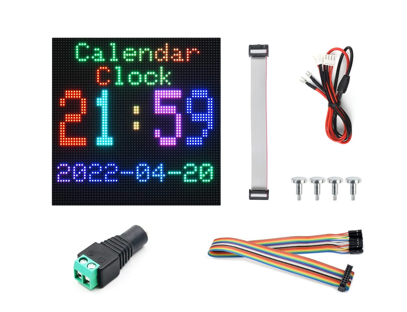 Waveshare RGB Full-Color LED Matrix Panel Display 64×64 Pixels 3mm Pitch LED Screen for Raspberry Pi, Arduino,4096 Individual RGB LEDs