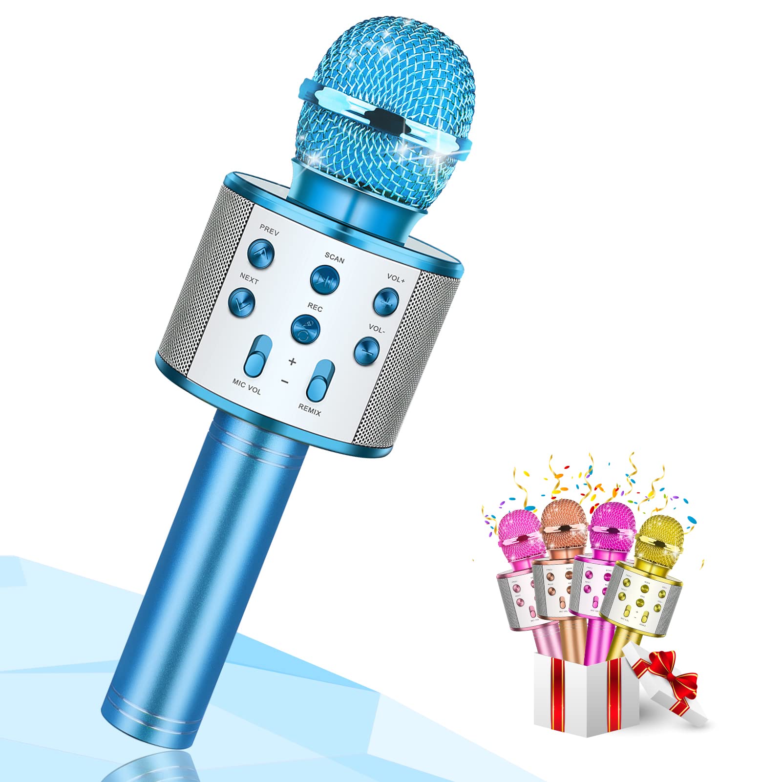 Dislocati Wireless Microphone, 3-12 Years Old Children's Karaoke Gift 3 4 5 6 7 8 9 10 11 12 Years Old Gift 3-12 Years