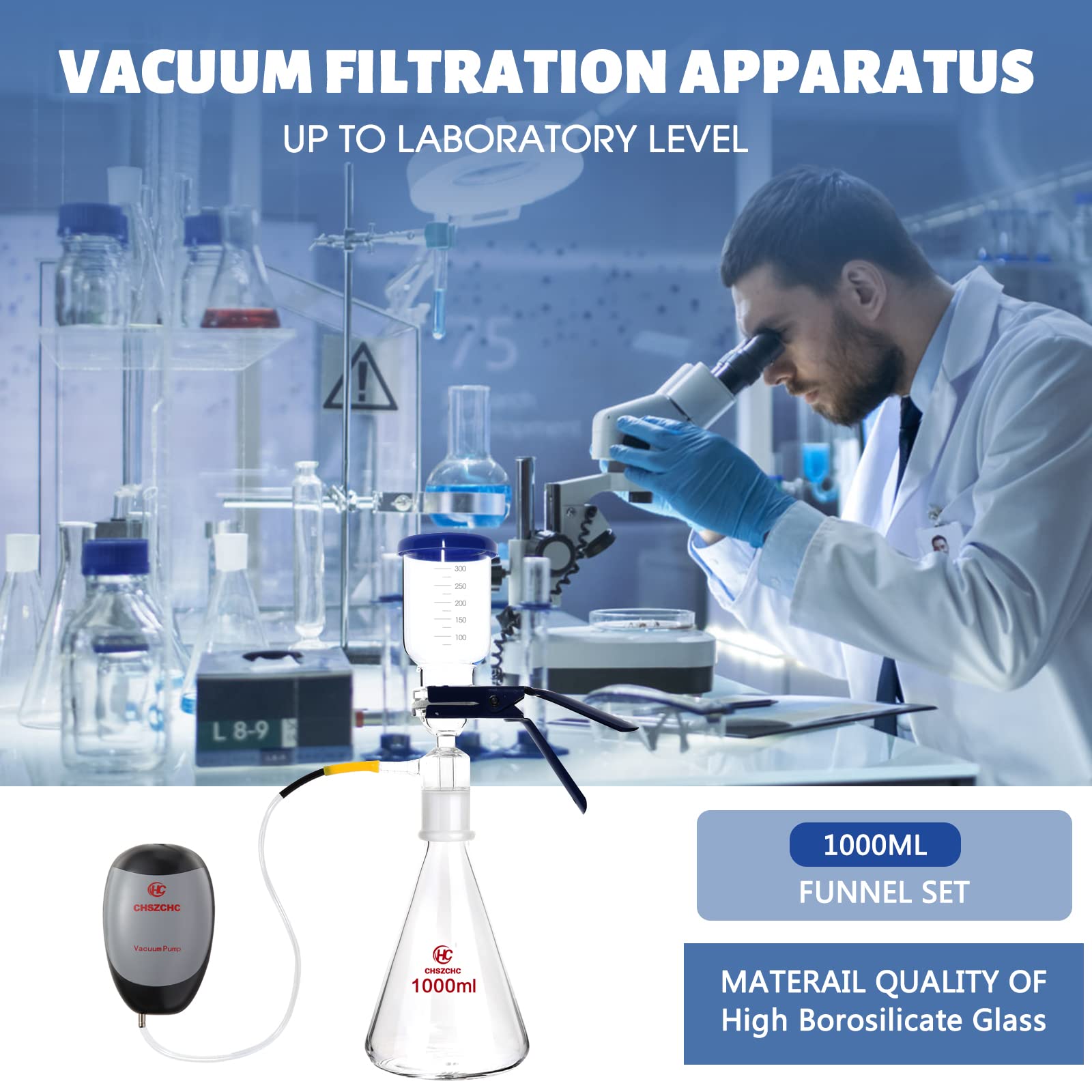 Mua 1000ml Glass Vacuum Suction Filter, Lab Vacuum Filtration ...