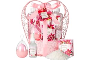 SAINT ROY Gift Basket Christmas Gifts for Women Spa Set Lily & Peony Home Spa Set, Beauty Personal Care Set Jojoba Oil, Spa Self Care Kit, Bath Body For Thank You, Birthday Gifts