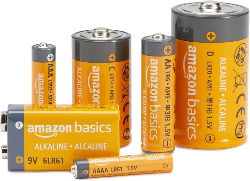 Pilhas alcalinas aaa amazon basics de 1,5 volts, contagem de 20, faixa de desempenho (aparência pode variar)