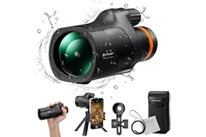K&F Concept® 80x100 Monocular-Telescope for Adults IP68 Waterproof High Powered with Smartphone Adapter & Tripod, with BAK4 Prism and FMC Lens, for for Bird Watching Hunting Hiking Camping Travelling
