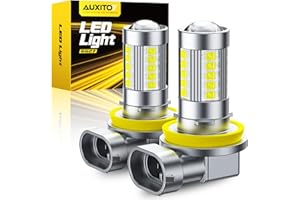 AUXITO Upgraded H11/H8 LED Fog Light Bulbs, 6500K Cool White, 1:1 Mini Size H11/H8/H16 LED Fog Light Bulbs, 360° Full Illumination(Pack of 2)
