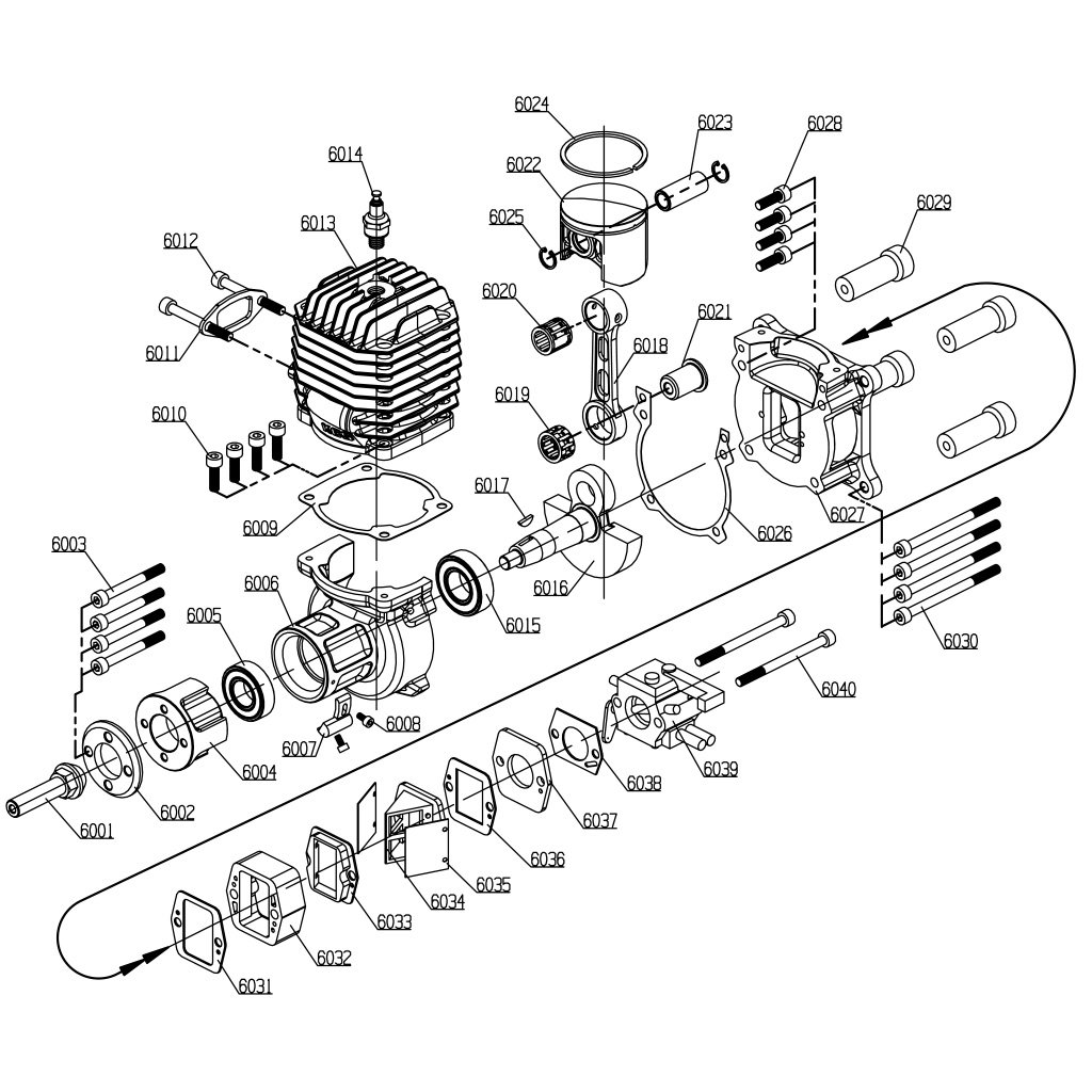 KCS 62 62cc 2 Stroke RC Gasoline Gas Engine for RC Model Airplanes