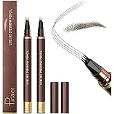 Eyebrow Pencil, 2Pcs Waterproof Microblading Eyebrow Pens, 4 Tip Precise Eye Brow Makeup Pen for Women to Effortlessly Create Hair Like Natural Brows, Non Dry Out and Last All Day (Ash Brown)