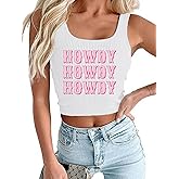 Western Crop Tank Top Women Vintage Cowgirl Rodeo Tanks Retro Cowboy Graphic Tank Country Music Sleeveless Shirts