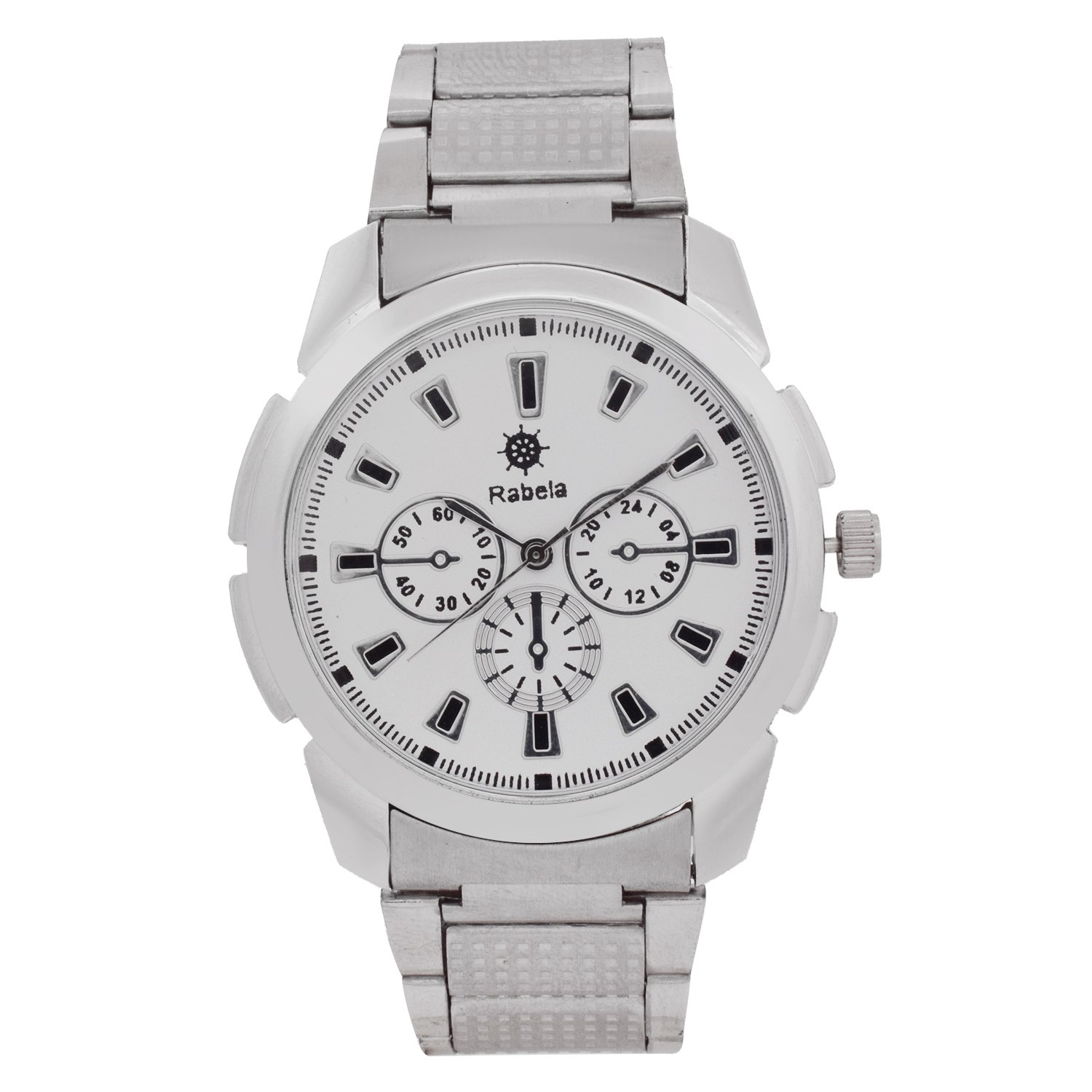 rabela men's combo pack of wallet and watch analog steeliness steel strap rw-631