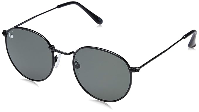 UV Protected Round Unisex Sunglasses - (MTV-127-C3|50|Green Color)