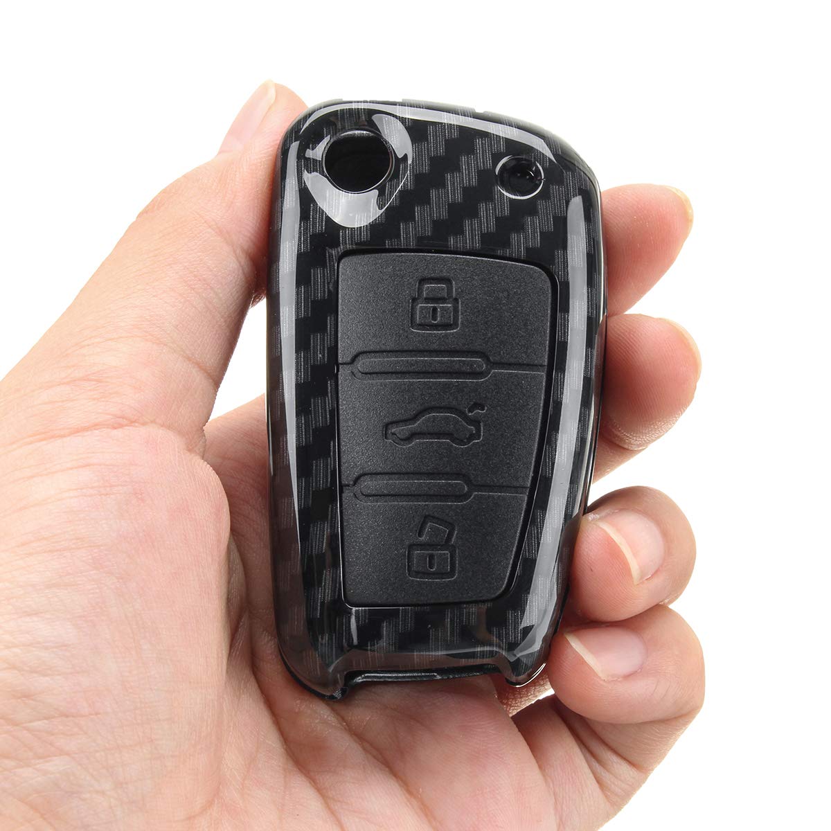 MOMOALA Carbon Fiber Remote Key Cover Fob compatible with Au-diA4 A3 A6 A7 A8 Q3 Q5 S4 R8 TT