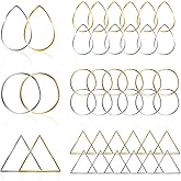 Earrings Beading Hoop for Jewelry Making, FANMAOUS Earrings Findings Hoops Earring Charms Open Bezel Pendant Frame for DIY Craft,Earring Necklace,Crafts Supplies (Triangle/Round/Teardrop)