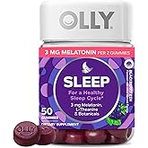 OLLY Restful Sleep Gummy Supplement with Melatonin & L-Theanine Chamomile, Blackberry Zen, 50 Gummies (25 Day Supply) Supports a Healthy Sleep Cycle* (Packaging May Vary)