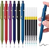 TINNIVI Gel Pens, 6 Pack 0.5mm Fine Point Pen Black Ink with 6 Refills, Quick Dry & No Smear, Smooth Writing Pens for Journaling, School, Aesthetic Office Supplies, Nurse Pens