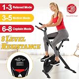 EVOLAND 265LBS Foldable Exercise Bike with LCD Display 8 Resistance Levels view 4