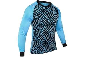 Kalci Hidden Chest Padding Soccer Goalie Jersey Youth & Adult. Long Sleeves Elbow Padded Goalkeeper Shirt for Boys & Girls