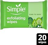 Simple Exfoliating Biodegradable Face Wipes for Sensitive Skin - 20 Wipes view 2