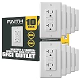 Faith [10-Pack] 20A Outdoor GFCI Outlets, Weather