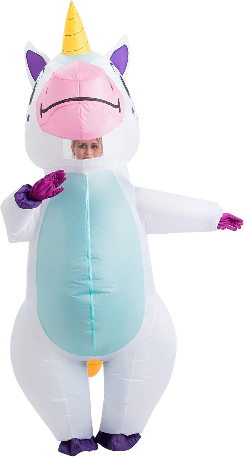 Spooktacular Creations Full Body Unicorn Inflatable Costume Adult (White): Clothing