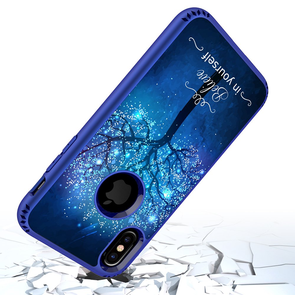 iPhone X Case, MagicSky Shockproof Slim Corner Protection with Resilient Shock Absorption Rubber Protective Case Cover for Apple iPhoneX - Believe in yourself