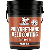 Liquid Rubber Polyurethane Deck Coating - Smooth, Misty Grey, 4 Gallon | 10X Stronger Than Deck Paint &amp; Stain - Smooth, Barefoot-Friendly Coating for Patios, Decks, Docks, Wood, Concrete, Waterproof