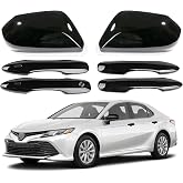 Door Handle Cover + Side Rear View Mirror Covers for Toyota Camry 2018 2019 2020 2021 2022 2023 2024 Accessories (Only for vehicles without turn signal lights in side mirrors)