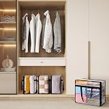 Lifewit 8 Pack Clear 40L Plastic Clothes Storage Bags with Handles view 8