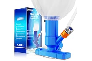 HAKAKIPOOL Pool Vacuum Cleaner for Above Ground Pool, 52" Telescopic Pole Jet Underwater Cleaner with 3 Scrub Brushes and Nylon Mesh Net, Portable for Spa Fountain Pond Hot Tub Lake, Attaches to Garden Hose