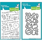 Lawn Fawn Bubbles of Joy 4x6 Clear Stamp Set and Coordinating Dies, Bundle of 2 Items (LF2500, LF2501)